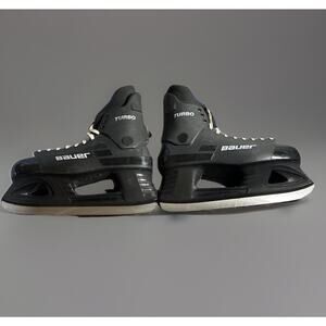 VINTAGE BAUER TURBO HARD SHELLED ICE HOCKEY SKATES MENS SIZE 12